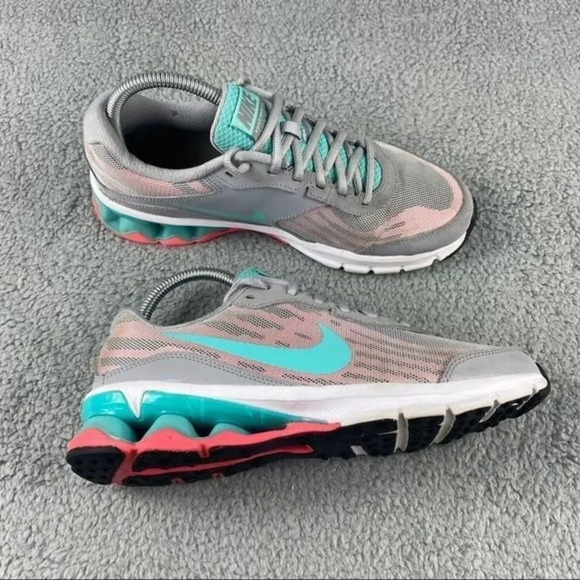 NIKE REAX RUN 9 Shoes Womens 8 Running Training Gray Turquoise Sneakers Lace Up - Picture 12 of 12